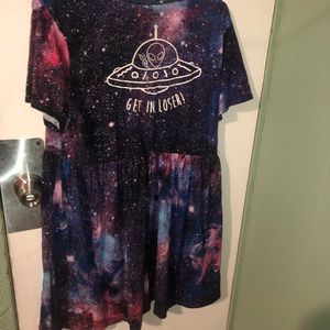 Hot topic xl galaxy print dress